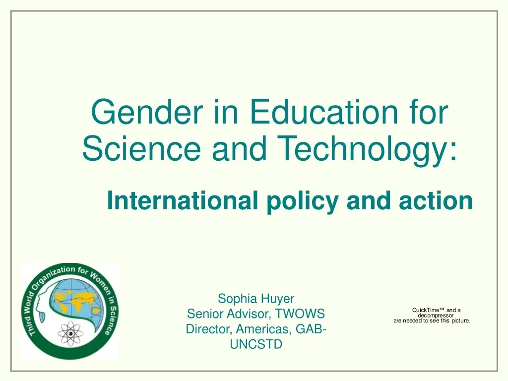 PPT - Gender in Science and Technology Education Policy PowerPoint ...