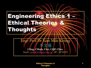 Engineering Ethics 1 – Ethical Theories &amp; Thoughts