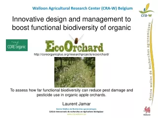 Innovative design and management to boost functional biodiversity of organic orchards