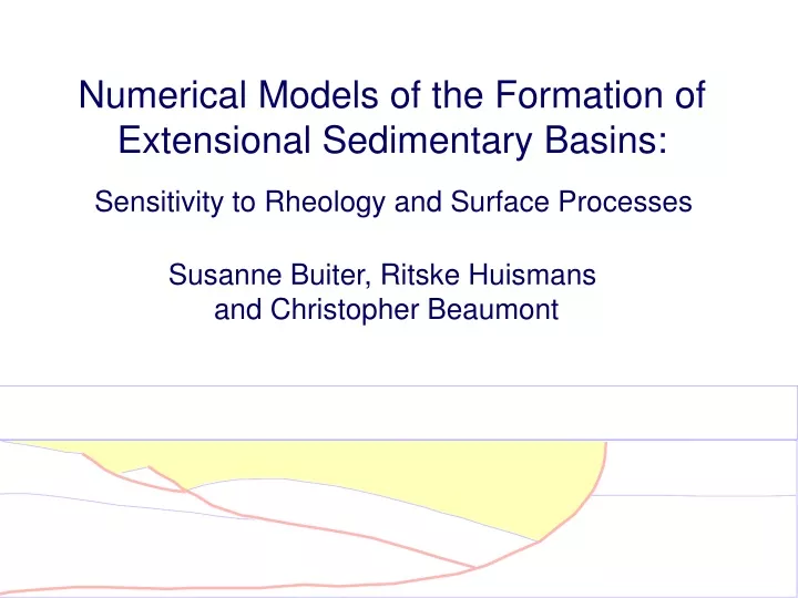 numerical models of the formation of extensional sedimentary basins