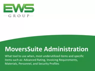 MoversSuite Administration