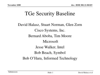 TGe Security Baseline
