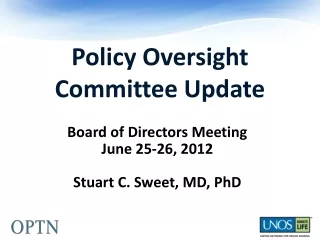 Policy Oversight Committee Update