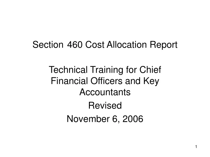 section 460 cost allocation report