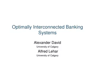 Optimally Interconnected Banking Systems