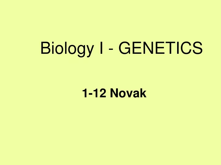 biology i genetics