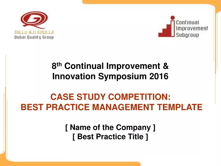 8 th continual improvement innovation symposium