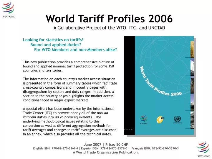 world tariff profiles 2006 a collaborative