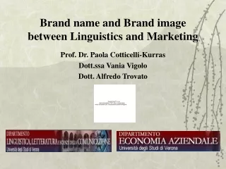 Brand name and Brand image  between Linguistics and Marketing
