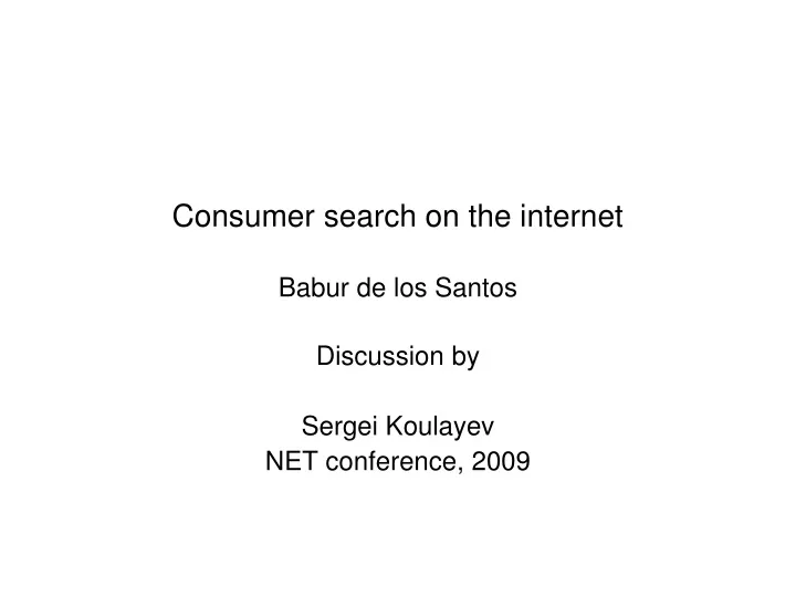 consumer search on the internet babur de los santos