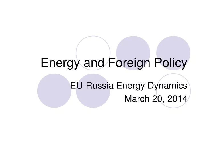 energy and foreign policy