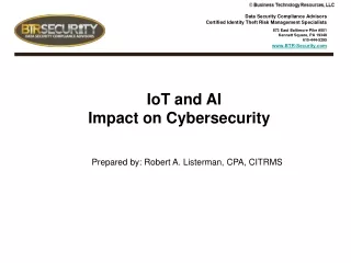 IoT and AI Impact on Cybersecurity