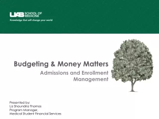 Budgeting &amp; Money Matters