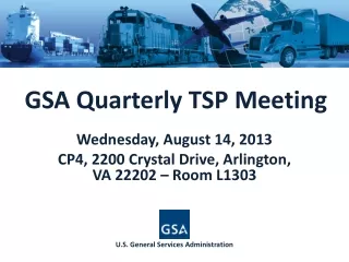 GSA Quarterly TSP Meeting