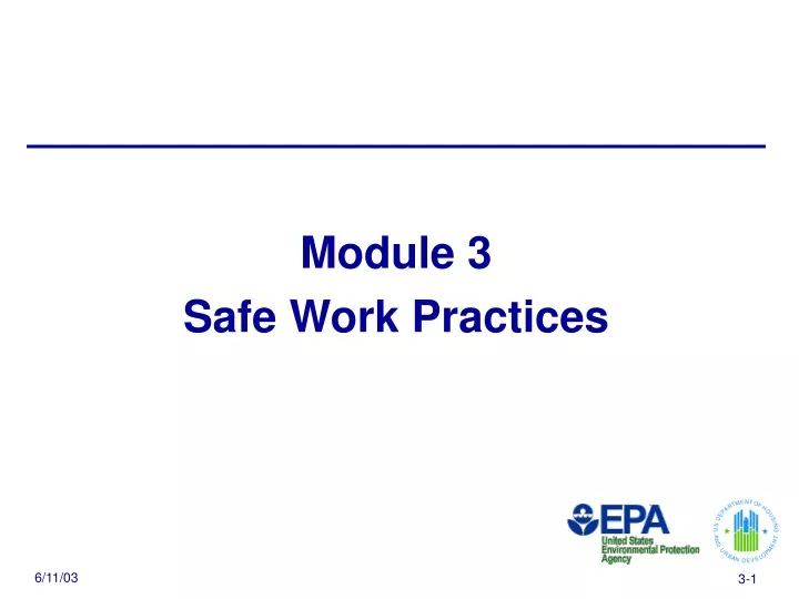 module 3 safe work practices
