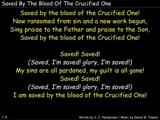 Saved By The Blood Of The Crucified One