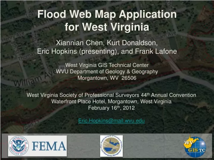 flood web map application for west virginia