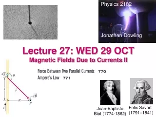 Lecture 27: WED 29 OCT Magnetic Fields Due to Currents II