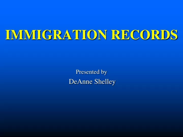 immigration records