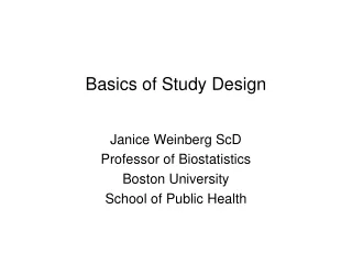 Basics of Study Design