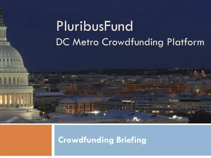 pluribusfund dc metro crowdfunding platform
