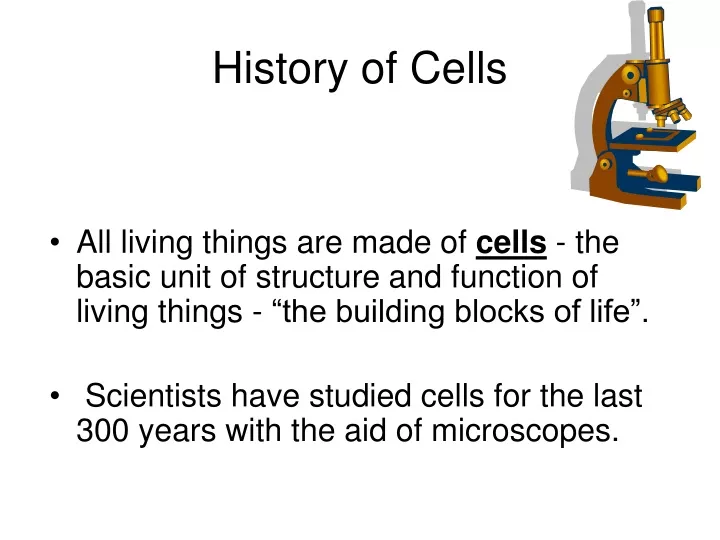 history of cells