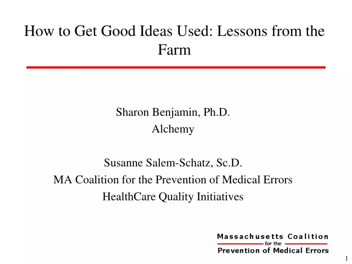 how to get good ideas used lessons from the farm