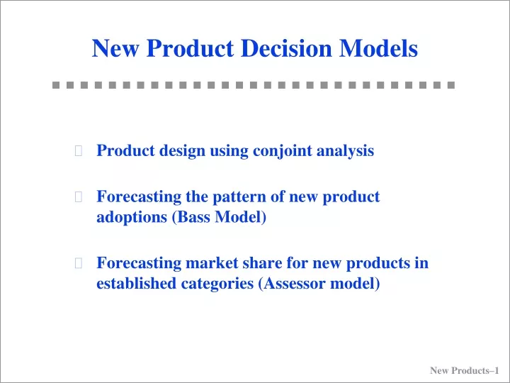 new product decision models