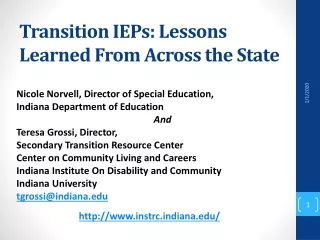 Transition IEPs: Lessons Learned From Across the State