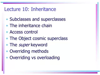 Lecture 10: Inheritance