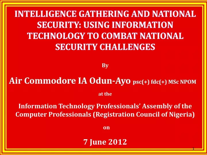 intelligence gathering and national security