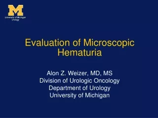 Evaluation of Microscopic Hematuria