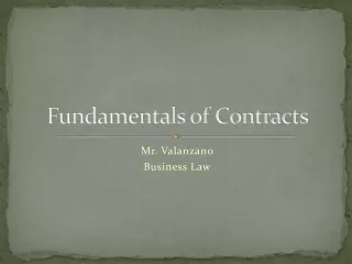 Fundamentals of Contracts