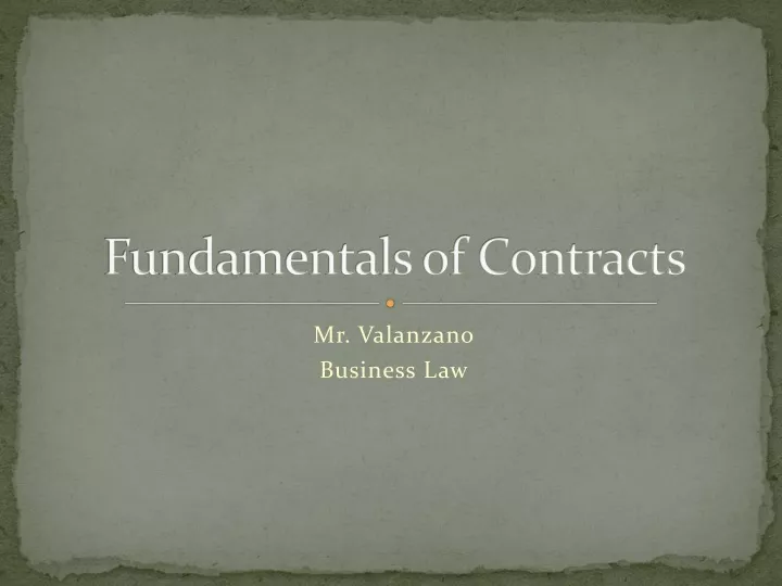 fundamentals of contracts