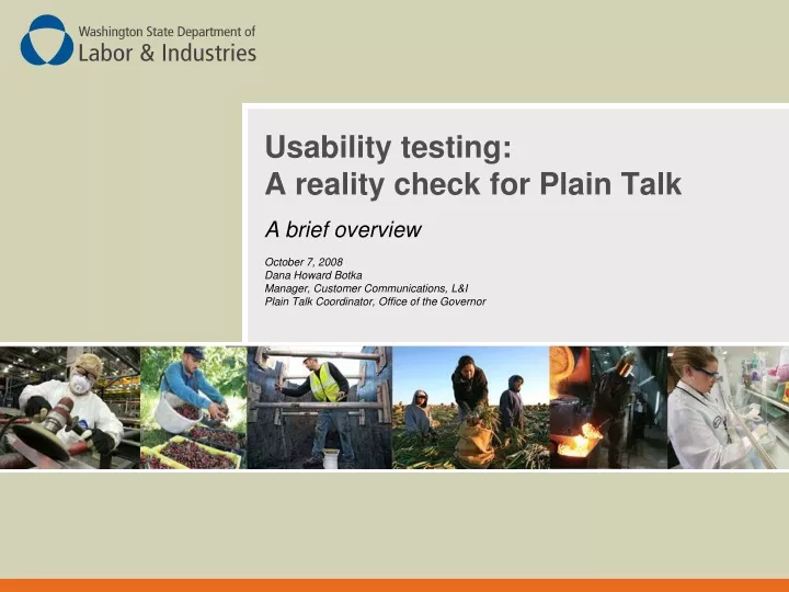 usability testing a reality check for plain talk