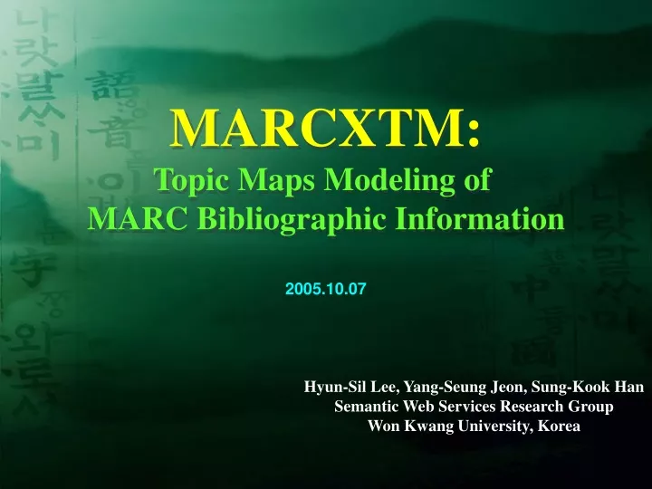 marcxtm topic maps modeling of marc bibliographic