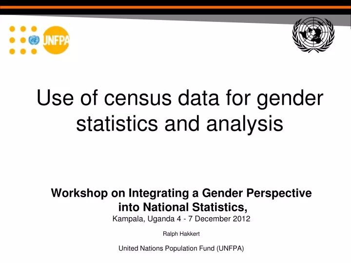 use of census data for gender statistics and analysis