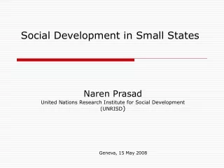 Social Development in Small States