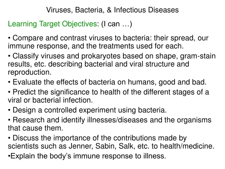 viruses bacteria infectious diseases