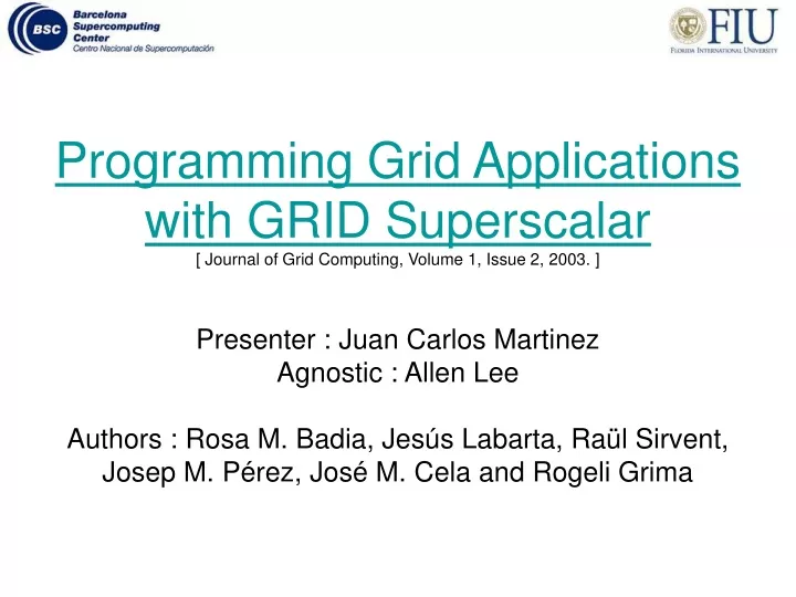 programming grid applications with grid