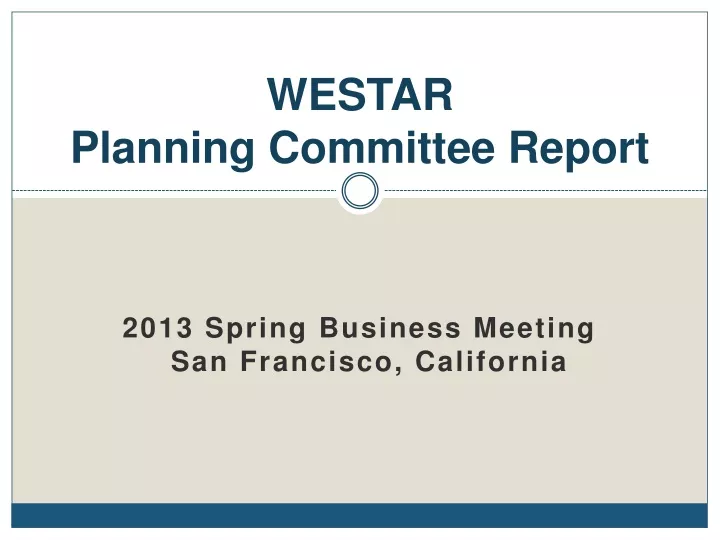 westar planning committee report