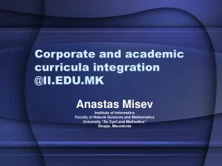 Corporate and academic curricula integration @II.EDU.MK