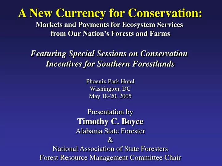 a new currency for conservation markets