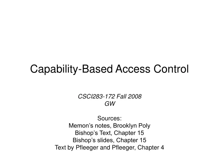 capability based access control