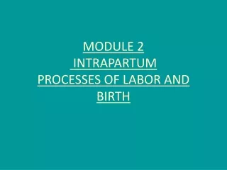 MODULE 2  INTRAPARTUM PROCESSES OF LABOR AND BIRTH
