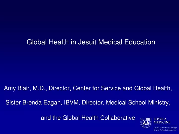 global health in jesuit medical education