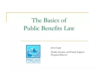 The Basics of  Public Benefits Law