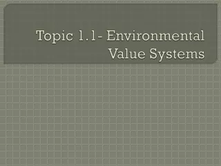 Topic 1.1- Environmental Value Systems