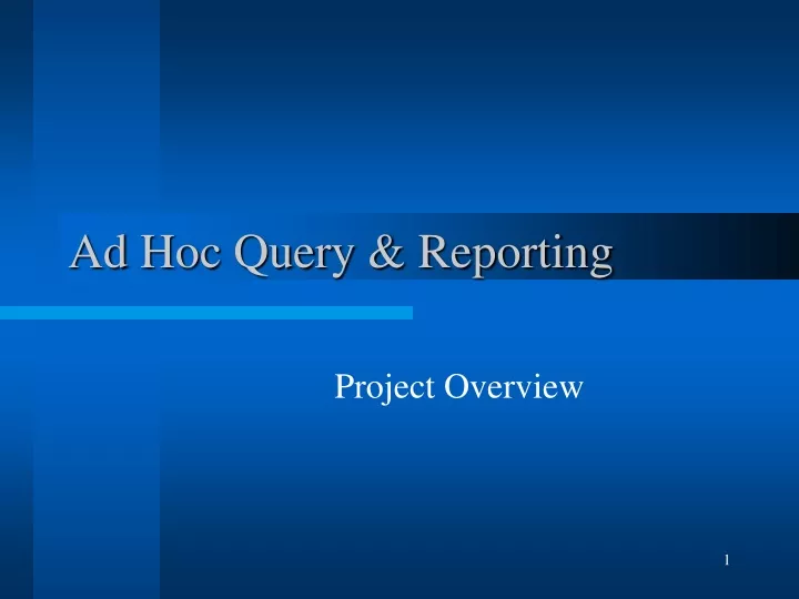 ad hoc query reporting