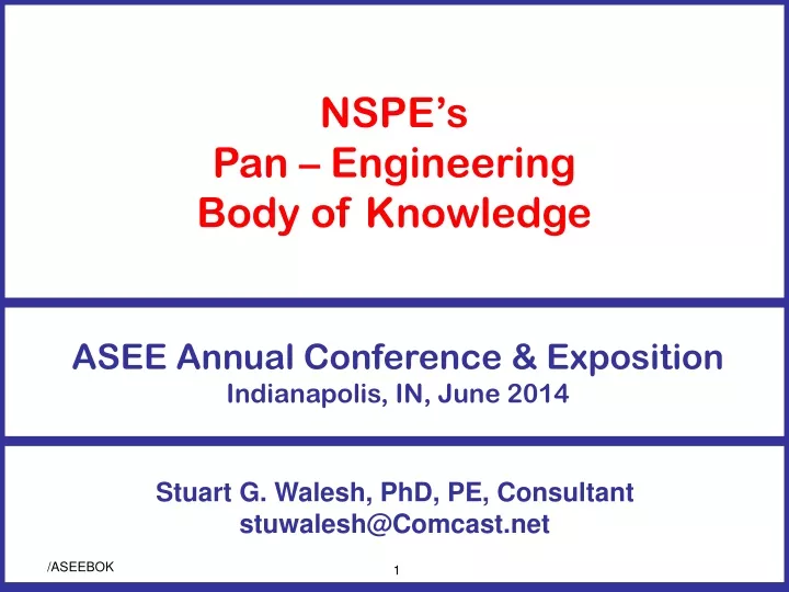 nspe s pan engineering body of knowledge